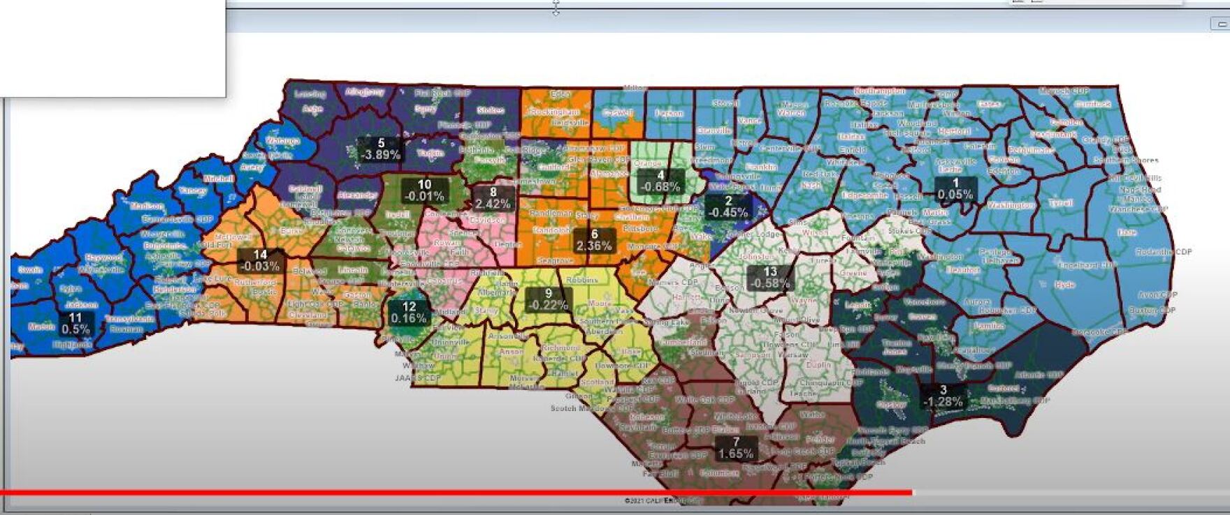 Mecklenburg County split into 3 congressional districts in early