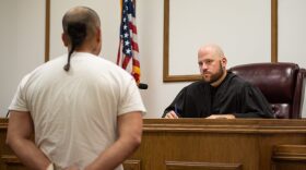 Seminole County Associate District Judge Brett Butner talked to a defendant during a domestic violence review on Sept. 27, 2019. Court hearings are suspended for now until May because of the coronavirus pandemic.