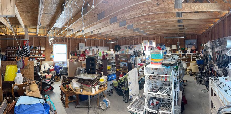 The barn at the Bancroft House, filled with supplies, furniture, and anything one would need to get on their feet after finding permanent housing.