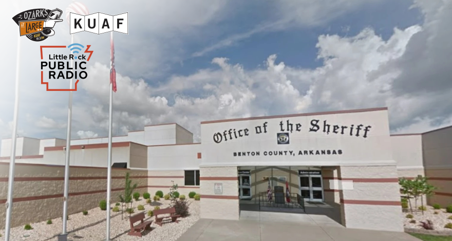 Outside the Benton County Sherriff office where McCollum was booked on charges of domestic violence.