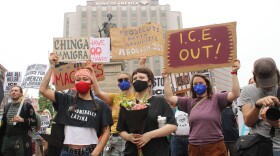 Protestors in Portland on Saturday, July 18th, 2026.