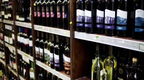 Wine bottles manufactured in a Jewish settlement in the West Bank, on display at a supermarket in Jerusalem in November 2015.
