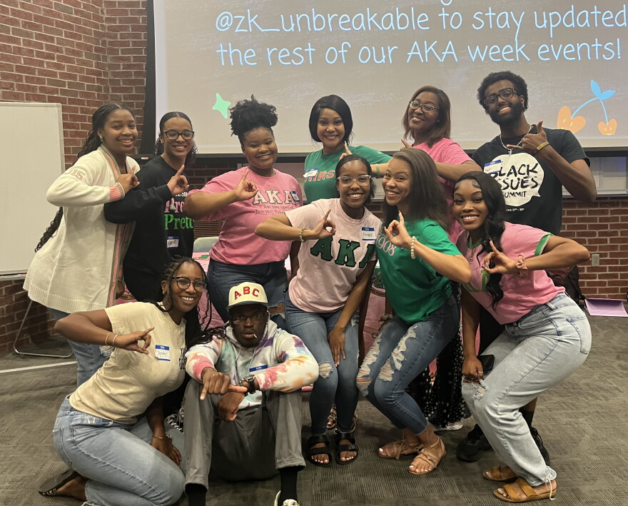 Women of Alpha Kappa Alpha Sorority Inc. at UTC with the men of Alpha Phi Alpha Fraternity at UTC.