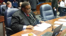 Indianapolis City-County Councilor Stephen Clay goes to his seat for the first time as president.