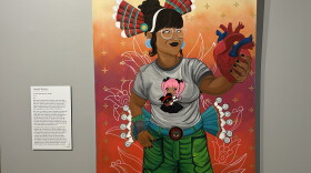 "She Who Walks Between Works" painting by artist Natasha Martinez