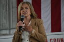U.S. Sen. Marsha Blackburn addresses the crowd at a GOP "Get Out the Vote" rally in Chattanooga on Sunday, Oct. 4, 2026.