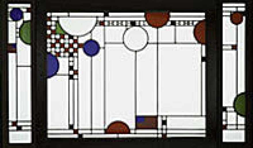 Frank Lloyd Wright, Avery Coonley Playhouse: Triptych Window, 1912. Clear and colored leaded glass in oak frames.  The Art Institute of Chicago, Restricted gift of Dr. and Mrs. Edwin J. DeCosta and the Walter E. Heller Foundation.