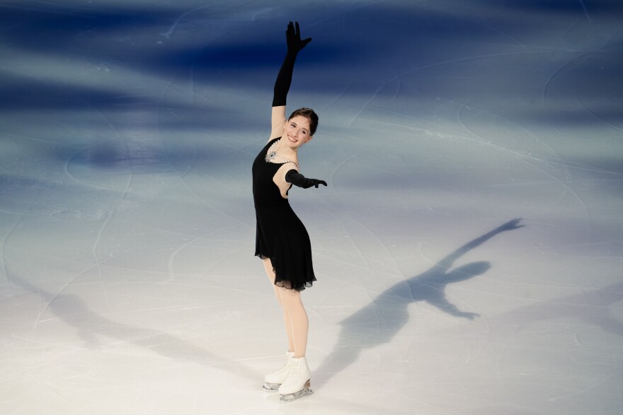 Isabeau Levito performs in exhibition after being named to the 2026 U.S. Olympic Figure Skating Team at the Enterprise Center on Sunday, Jan. 11, 2026, in St. Louis’ Downtown West neighborhood.