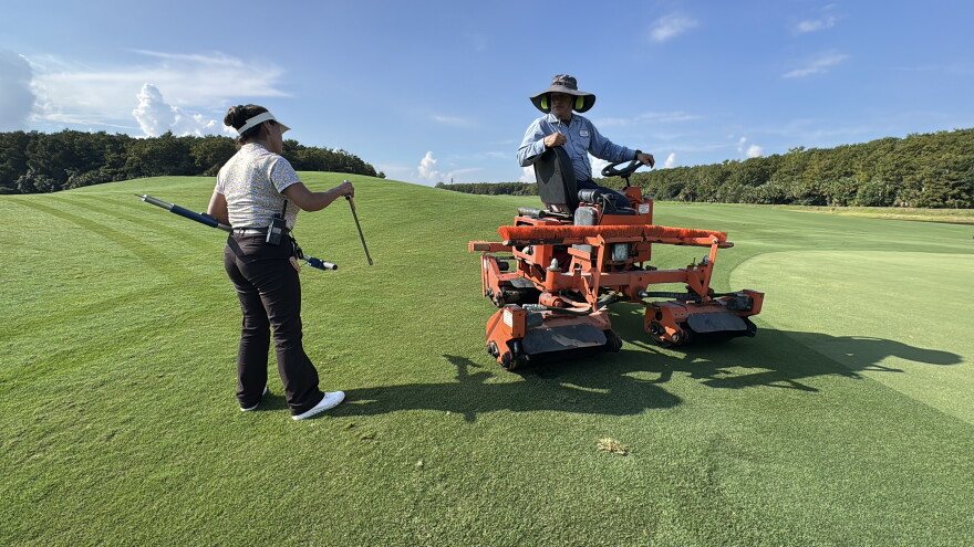 Juana Diaz Cristobal, golf course superintendent at Bonita Bay Club. Photo by Andrea Melendez.