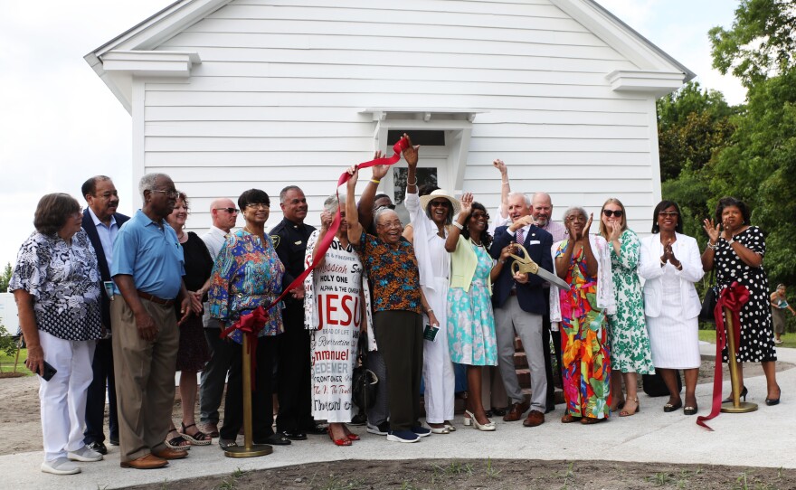 City officials, residents and school alumnae cut the ribbon for the Cornland School Museum on Saturday, June 29, 2024 in Chesapeake. The school was started by freed African Americans during Reconstruction and educated Black students through the 1950s.