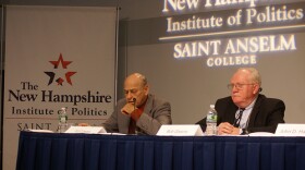 Democratic presidential candidate Ed Cowan (left) and Republican candidate Bob Greene at Saint Anselm College's Lesser Known Presidential Candidates Forum, December 19, 2011.