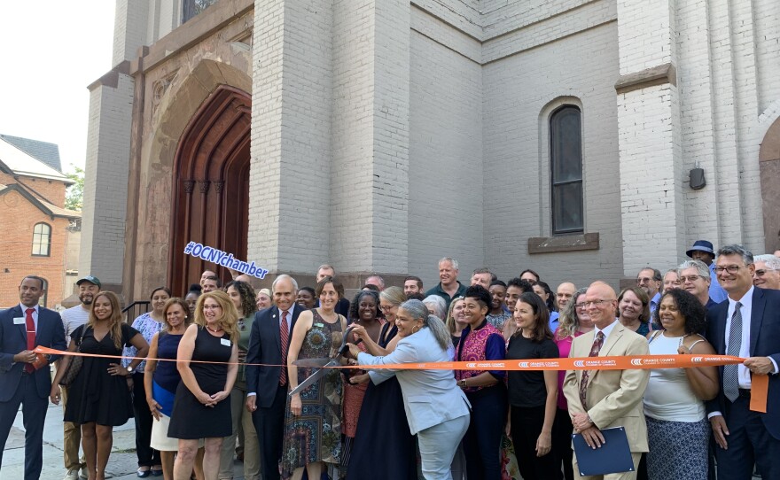 Stakeholders cut the ribbon on "East End II" in Newburgh on Wednesday. 