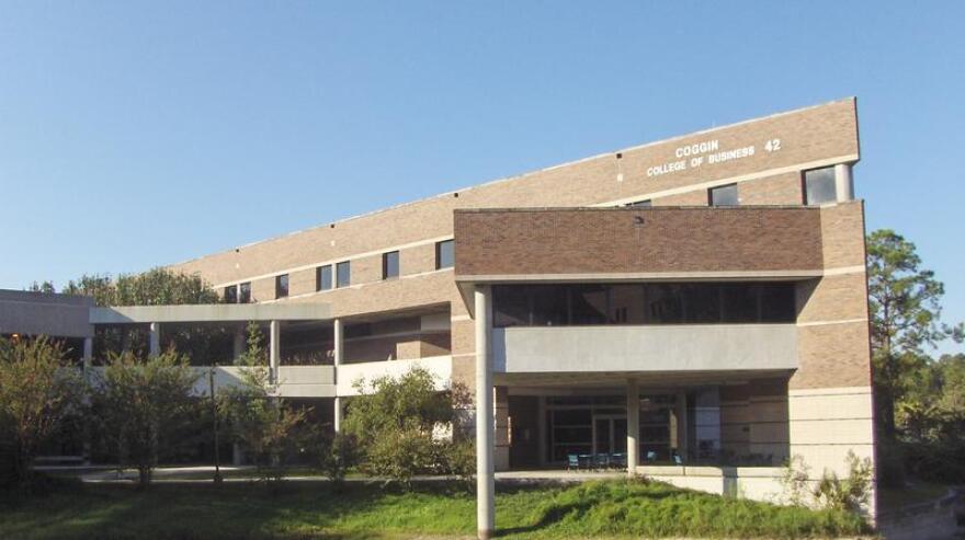 Outside the Coggin College of Business at the University of North Florida.