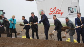 Officials break ground on a new $3.7 billion facility for Eli Lilly Monday. Officials hope the facility will be one of many at a tech and industrial “mega site” in Boone County.