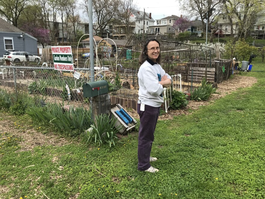 Rebecca Koop offers garden plots to her neighbors.