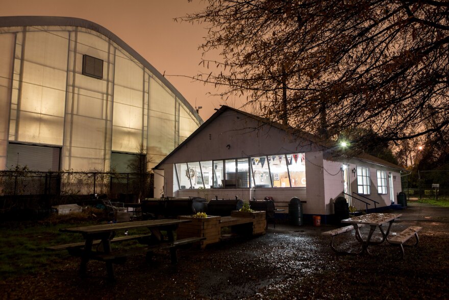 Bob Martin built Seafarers Clubhouse by hand in the 1960s with the help of his son Chubby and a few other friends. "When we come, there wasn't no building here, there wasn't nothing but tall grass, and weeds," says Martin. The structure now sits in the shadow of the larger Anacostia Community Boathouse.<strong> </strong>