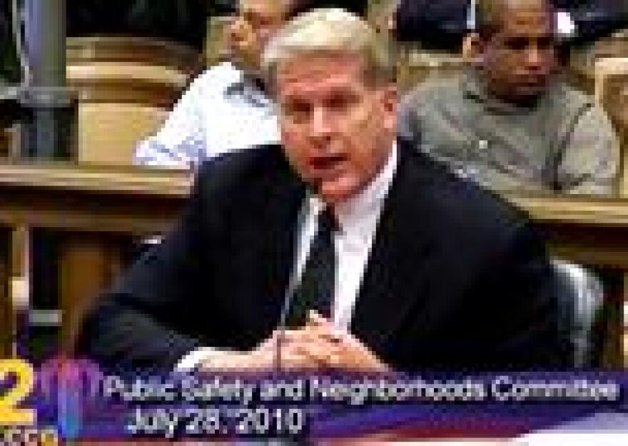 Police Chief Jim Corwin highlights his long term crime fighting plan to city council committee.