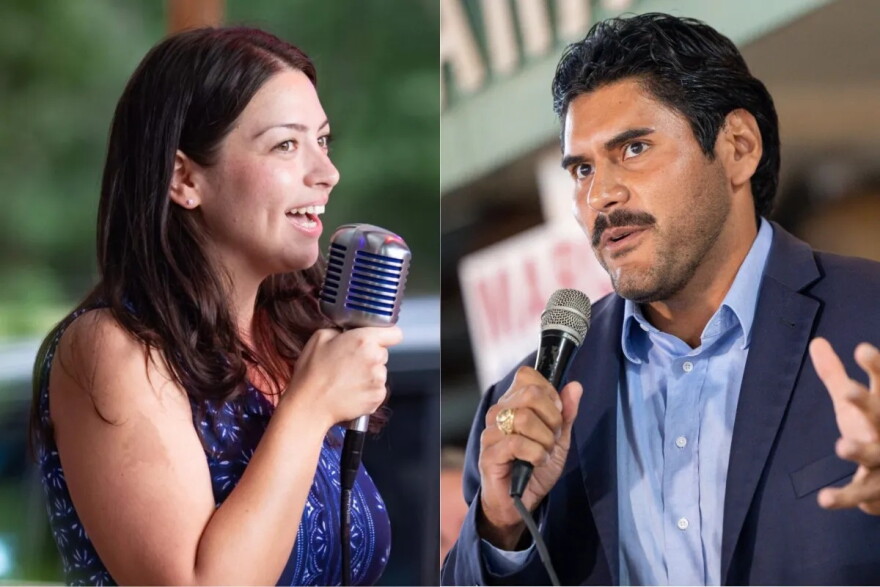 Democrat Kristian Carranza and Republican Jorge Borrego, candidates for Texas House District 118, are shown.