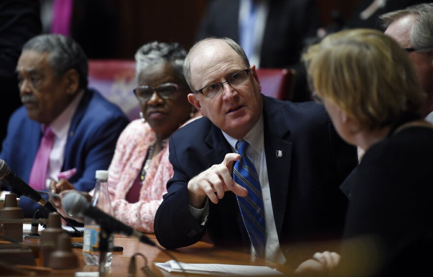 State Sen. Kevin Kelly, R-Stratford, during opening session at the state Capitol, Wednesday, Feb. 7, 2018, in Hartford, Conn.