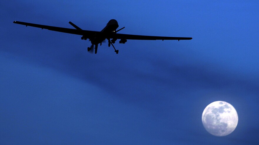 A U.S. Predator drone above southern Afghanistan in January 2010.