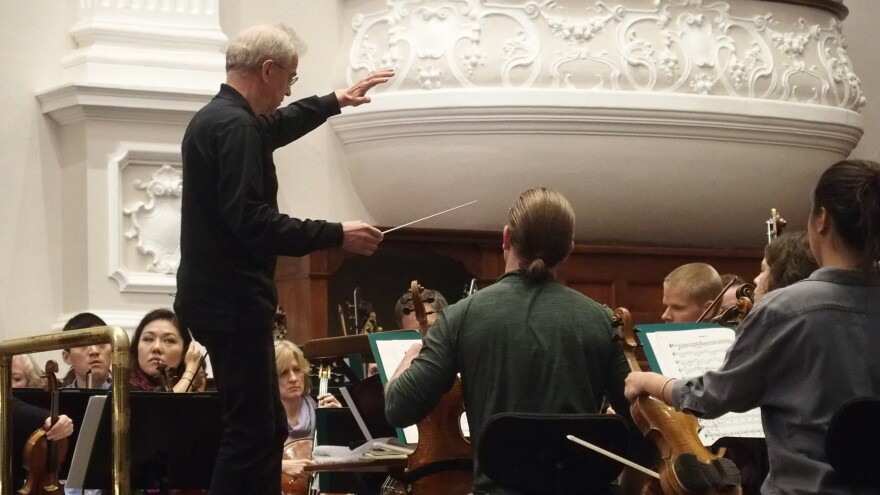 Minnesota Orchestra Music Director Osmo Vänskä leads an afternoon rehearsal in Cape Town, South Africa, before the first concert of its five-city South African tour, Aug. 10, 2018.