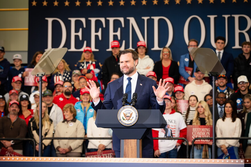 Vice President JD Vance speaks at a Livingston County rally for Republican candidates on October 27, 2026.
