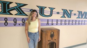 Reporter Taylor Velazquez on her last day at KUNM. She is headed for law school at the University of New Mexico.
