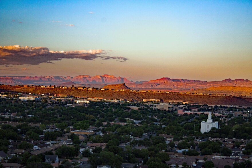 Aerial view of St. George, Utah.