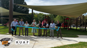 City staff cuts the ribbon on Bryce Davis Park.