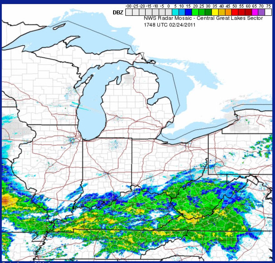 It's rain to the south, but forecasters say it will turn to snow in parts of Michigan.