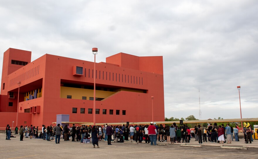 Hundreds were on the rooftop listening to punk rock bands.