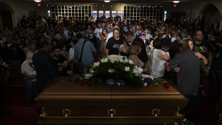 "I think it was a way of the community to mourn the whole situation," Salvador Perches, owner of Perches Funeral Home, said of the crowds at Margie Reckard's memorial service.