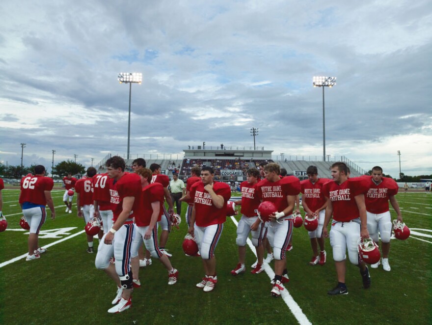 <em>Football Landscape #3 (Notre Dame vs. St. Thomas More, Lafayette, LA)</em>, 2007.