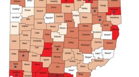 Ohio 10-year map of infant mortality