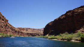 Tourists boating down the Colorado River in May 2026.
