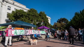 UC Berkeley Alumni creating their own camp in solidarity with the Free Palestine Encampment on May 2
