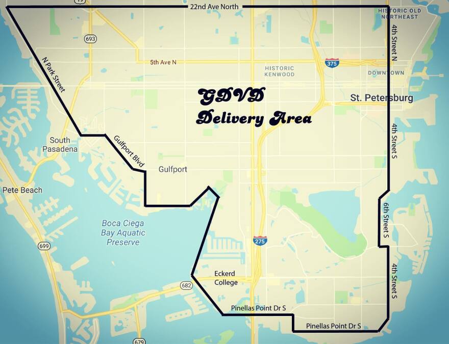  Golden Dinosaurs launched its in-house delivery service in late March 2020. The restaurant posted this map on its Facebook page showing the delivery radius. 