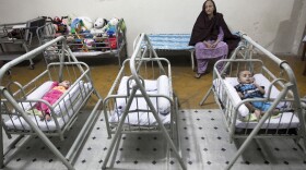 Bilquis Edhi watched over abandoned children in cradles at the Edhi orphanage in Karachi in 2010. Over the years, thousands of children have been left in the network of cradles outside Edhi centers she set up across Pakistan.