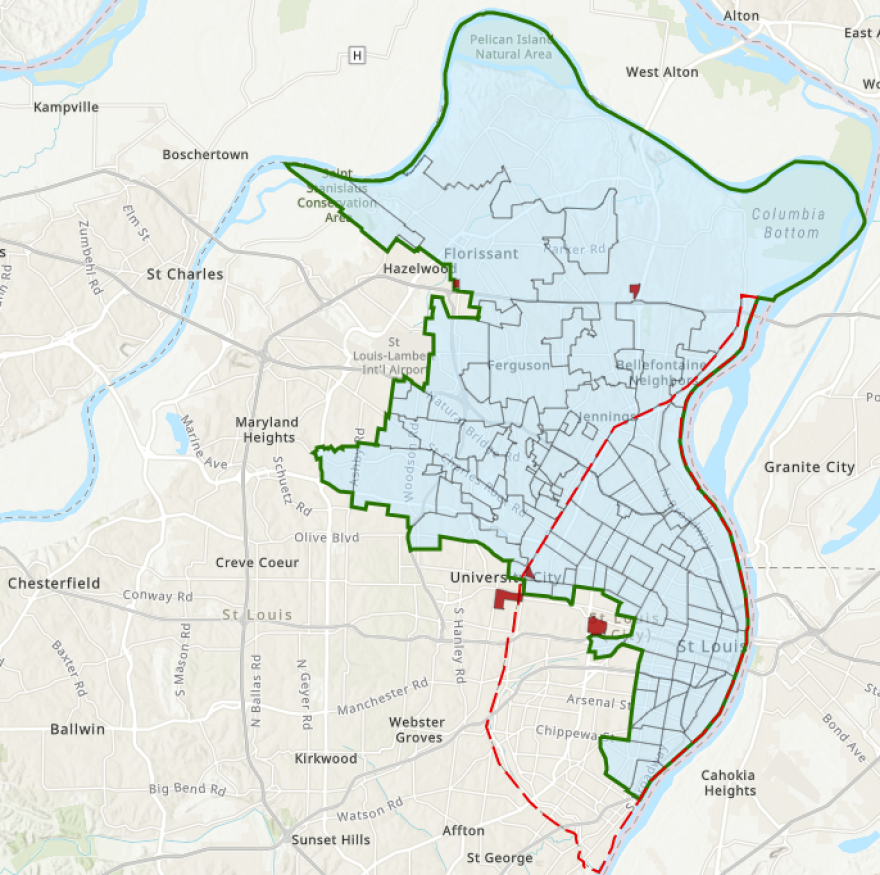 A map displaying the areas included in the boundaries.