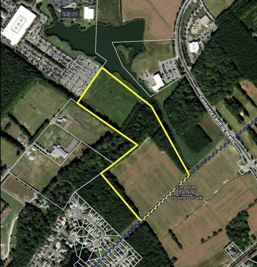 A map shows the roughly 30-acre parcel optioned for purchase by Dominion Energy.