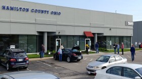 Voters at the Hamilton County Board of Elections in Norwood on April 28, 2020, the last day to drop off mail-in ballots.