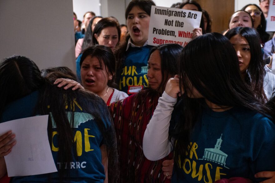 Immigrant rights activists decry the advancement of a bill that would allow schools to charge tuition for students without legal status.