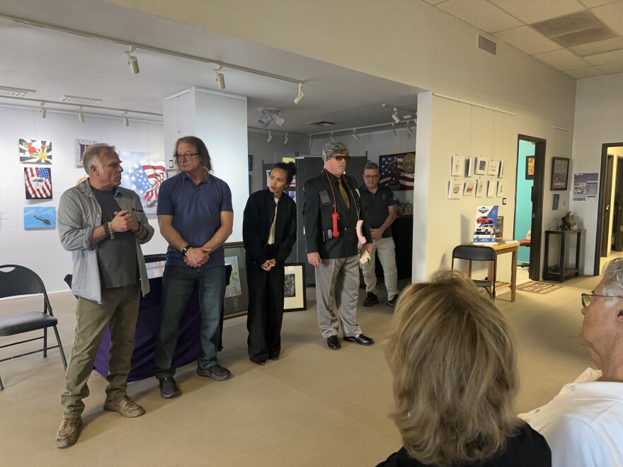 Members of the Arizona Frontline Theatre performing scene selections at WHAM West Gallery in Surprise on July 11, 2026.