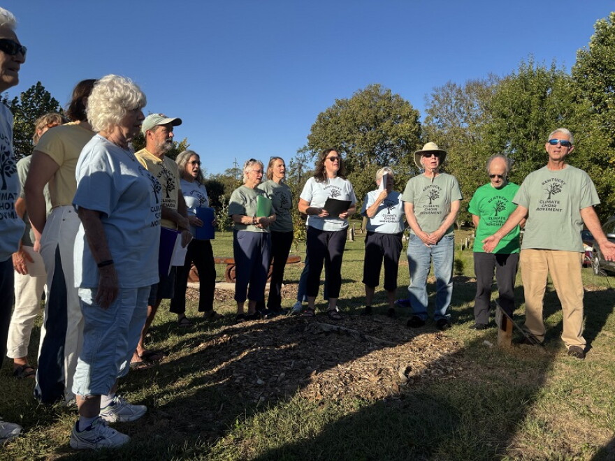 Members of the Kentucky Climate Choir sing at African Cemetery#2 in Lexington.