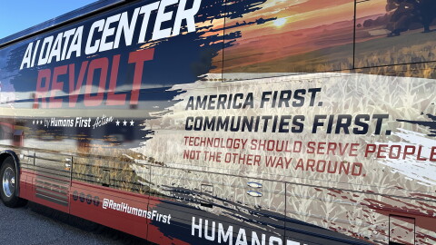 Humans First bus tour
