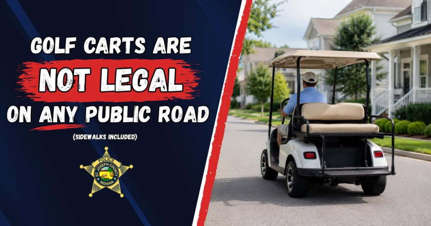 The St. Joseph County Sheriff's Department posted this graphic on Facebook this week after a golf cart accident in Granger involving children.