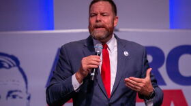 Former state Sen. Aaron Bean celebrates winning the Republican primary for Congressional District 4.