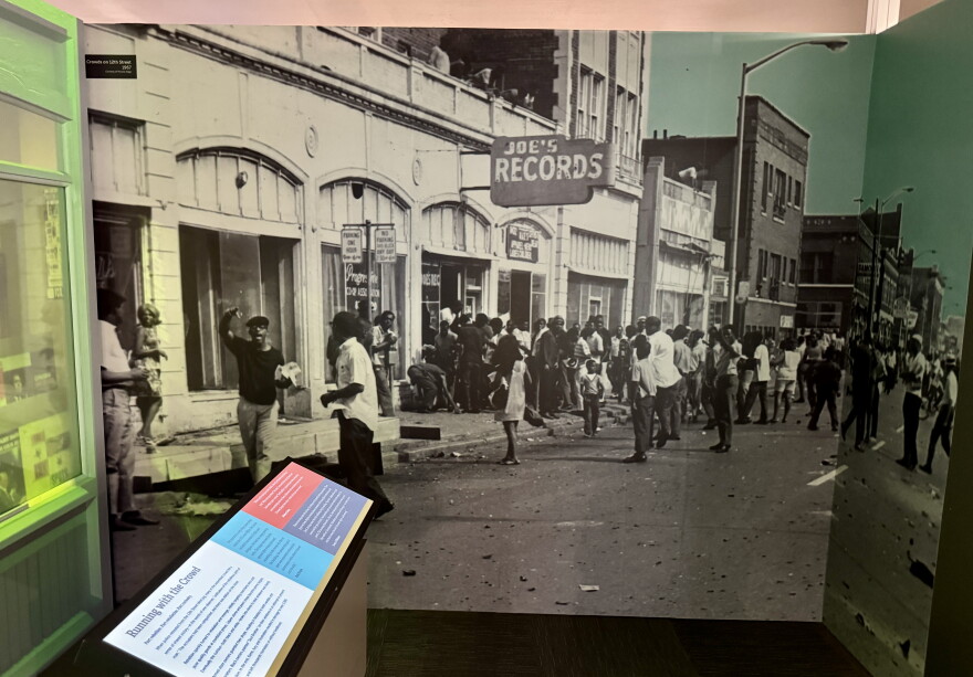 A display from the looting of Joe's Record Shop inside of Detroit's Historical Museum in 2026