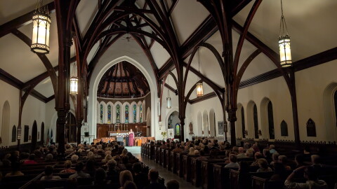 An image from the first Tapestry Farms' Harvest Moon Celebration, at Davenport's Trinity Episcopal Cathedral, in October 2025, which raised $20,000.