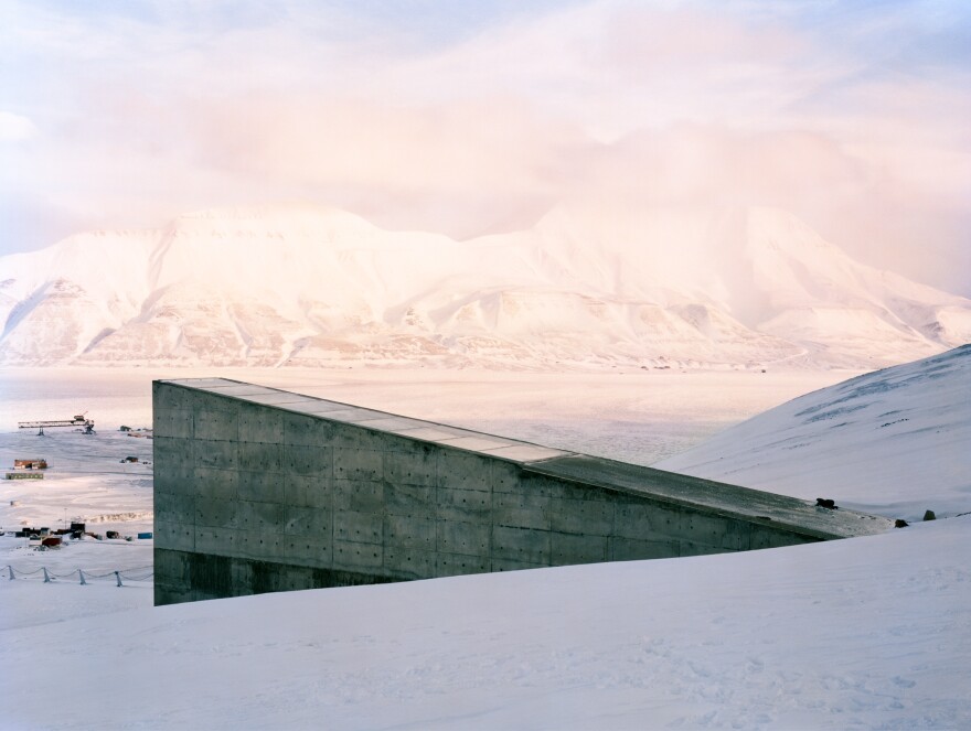 Exterior Svalbard Global Seed Vault Dornith Doherty, Svalbard Global Seed Vault, Spitsbergen Island, Norway, 2010, archival pigment print. Courtesy of the artist, Moody Gallery, Houston; and Holly Johnson Gallery, Dallas, Texas.